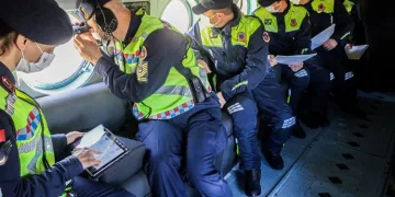 Bursa’da jandarmadan drone destekli trafik denetimi