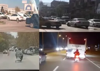Bursa’da trafikte yaşanan tehlikeli anlar