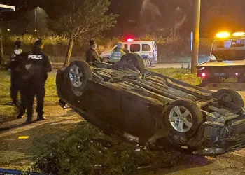 Bursa’da otomobil takla attı sürücüsü bulunamadı