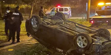 Bursa’da otomobil takla attı sürücüsü bulunamadı