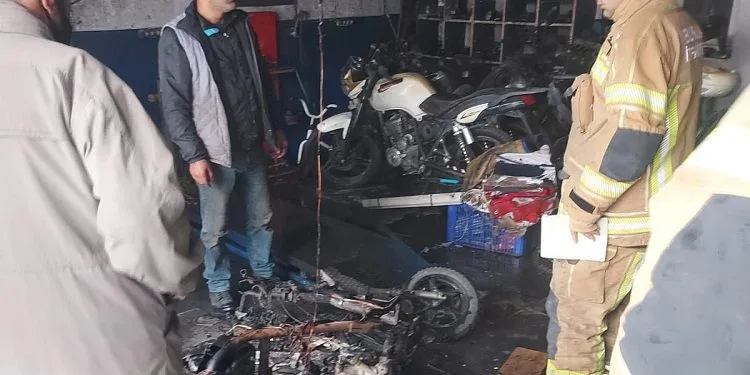 Bursa’da motor tamirhanesinde korkutan yangın