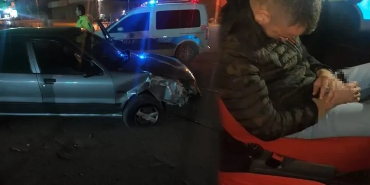 Bursa’da kaza yaptığı araçta uyuya kaldı