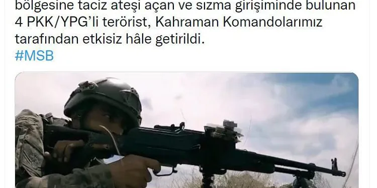4 PKK/YPG’li terörist, etkisiz hale getirildi