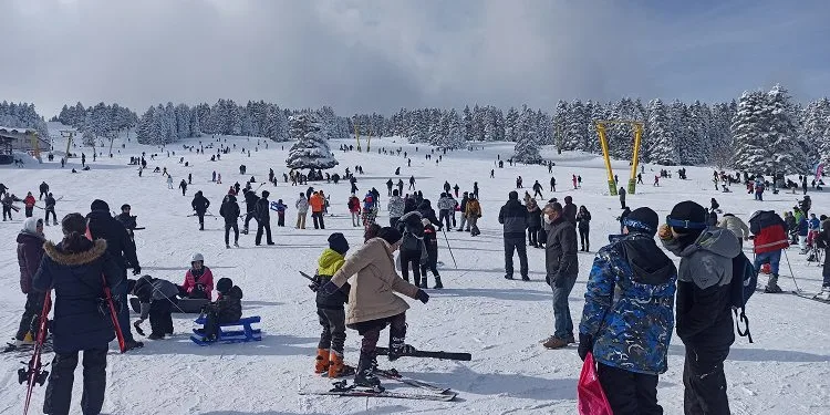 Uludağ’da hafta sonu yoğunluğu