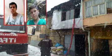 Yangında çöken evin enkazında can verdiler