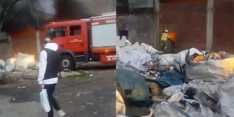 Bursa’da metruk binada yangın!