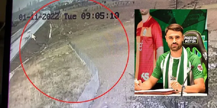 Milli futbolcunun hayatını kaybettiği kaza kamerada