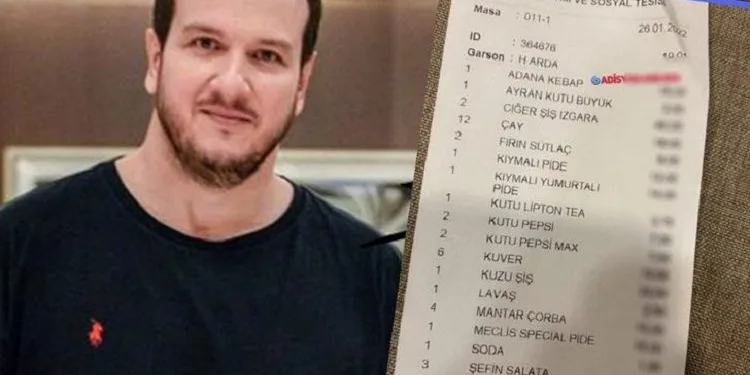 Meclis lokantasına ait adisyonu paylaştı