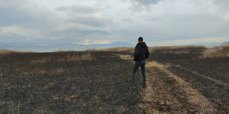 Yangının izleri gün ağarınca ortaya çıktı