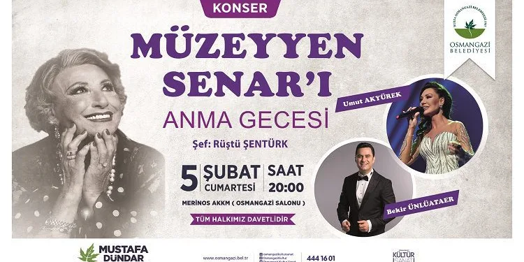 Müzeyyen Senar Bursa Osmangazi’de anılacak