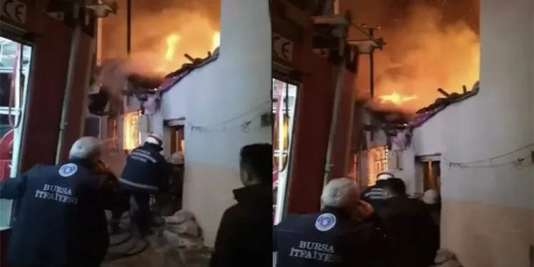Bursa’da ahşap binada yangın