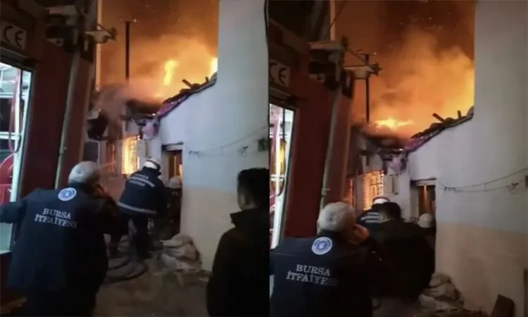 Bursa’da ahşap binada yangın