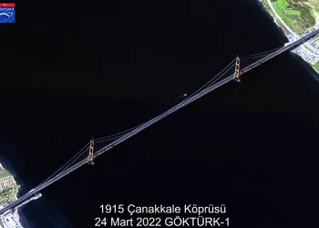 1915 Çanakkale Köprüsü uzaydan görüntülendi