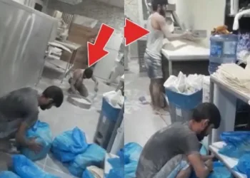 Fırında skandal görüntü! Yerden toplayıp kullandı