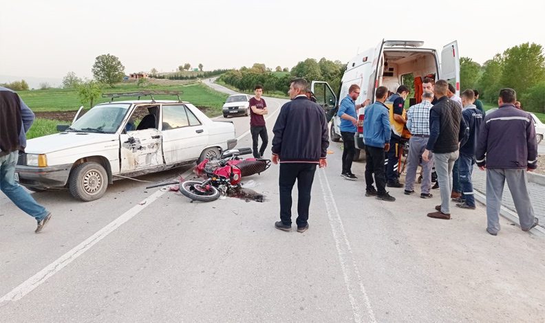 Bursa'da motosikletli genç ölümden döndü