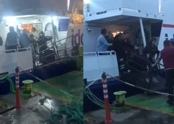 Bursa’da feribotta korku dolu anlar