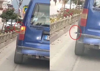 Bursa’da yola çöp atan sürücüye ceza