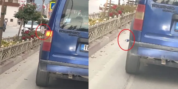 Bursa’da yola çöp atan sürücüye ceza