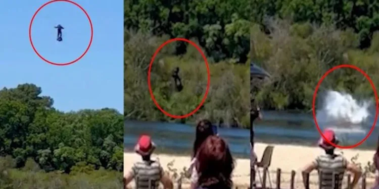 Uçan adam Zapata göle çakıldı