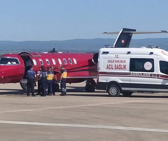 Fransa’dan ambulans uçakla getirilen hasta Bursa’da tedavi olacak