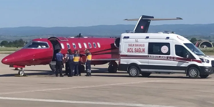Fransa’dan ambulans uçakla getirilen hasta Bursa’da tedavi olacak