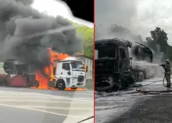 Bursa’da alev alan TIR küle döndü