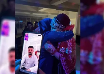 Damat kendi düğününe online katıldı