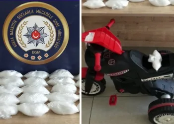Bursa’da çocuk bisikletinden uyuşturucu çıktı