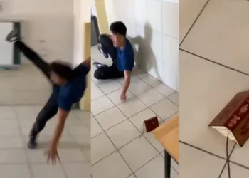 Liseliler Kur’an-ı Kerim’i tekmeledi