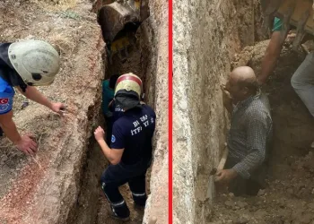 Bursa’da göçük! Dakikalarca kurtarılmayı bekledi