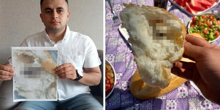 Ekmeğin içinden fare ölüsü çıktı