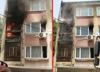 Bursa’da korkutan yangın! Kapıyı kırarak kurtardılar