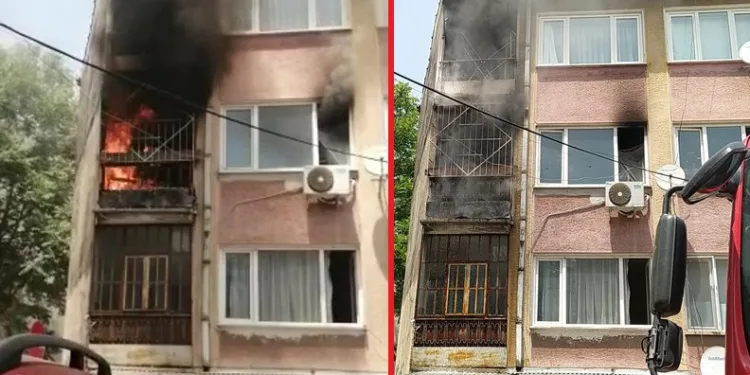 Bursa’da korkutan yangın! Kapıyı kırarak kurtardılar