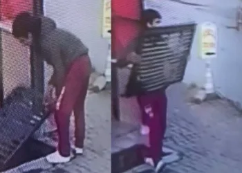 Hırsız 100 kiloluk mazgal kapağını çaldı