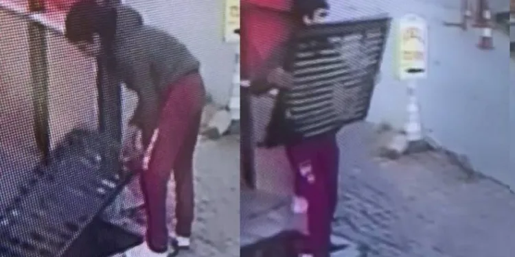 Hırsız 100 kiloluk mazgal kapağını çaldı