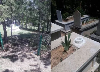 Hırsızlar mezarlığa dadandı