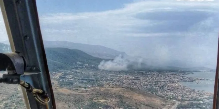 İzmir’de yerleşim yerlerine yakın ağaçlık alanda yangın