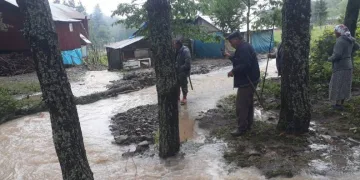 Yayla yolundaki heyelan nedeniyle 20 kişi yardım istedi
