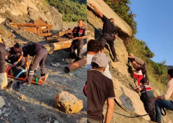 Yeğeniyle kayalıklarda mahsur kaldı