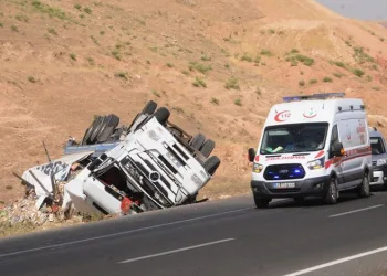 Şırnak’ta şarampole devrilen TIR sürücüsü yaralandı