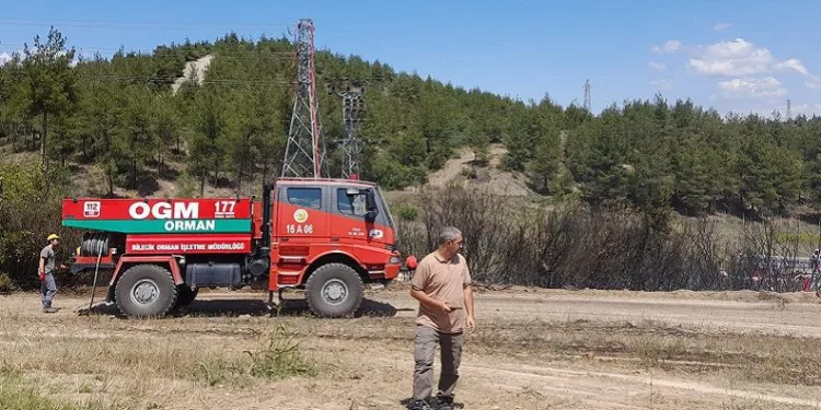 Bilecik’te makilik alandaki yangın söndürüldü