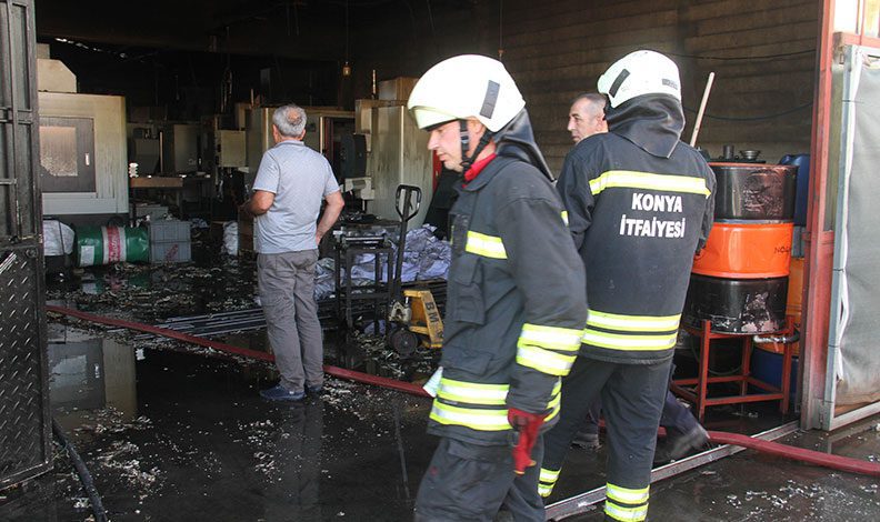 Konya’da silah fabrikasında yangın