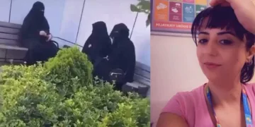 Çarşaflı kadın paylaşımı sonrası açığa alındı