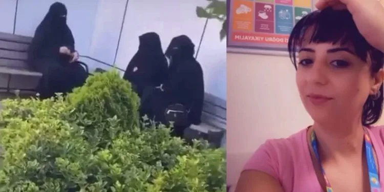 Çarşaflı kadın paylaşımı sonrası açığa alındı