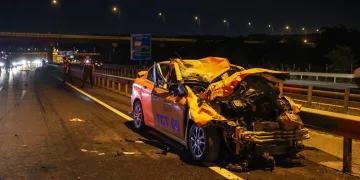İstanbul’da taksi mandalara çarptı:1 ölü