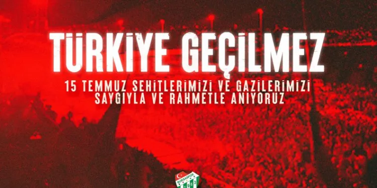 Bursaspor’dan 15 Temmuz mesajı