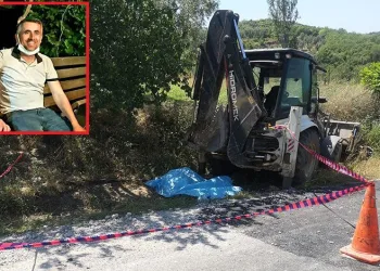 Yol çalışmasını izlerken iş makinesinin altında kaldı