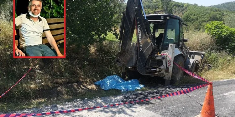 Yol çalışmasını izlerken iş makinesinin altında kaldı