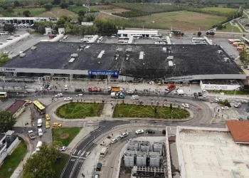 Bursa’da terminalin son hali havadan görüntülendi