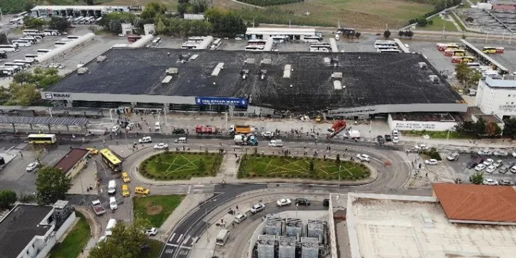 Bursa’da terminalin son hali havadan görüntülendi